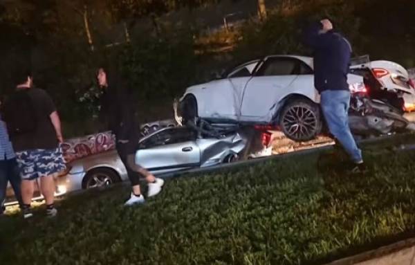 Δυστύχημα στη Θηβών: Σοκάρουν οι εικόνες από το όχημα που έπεσε από την αερογέφυρα (βίντεο)